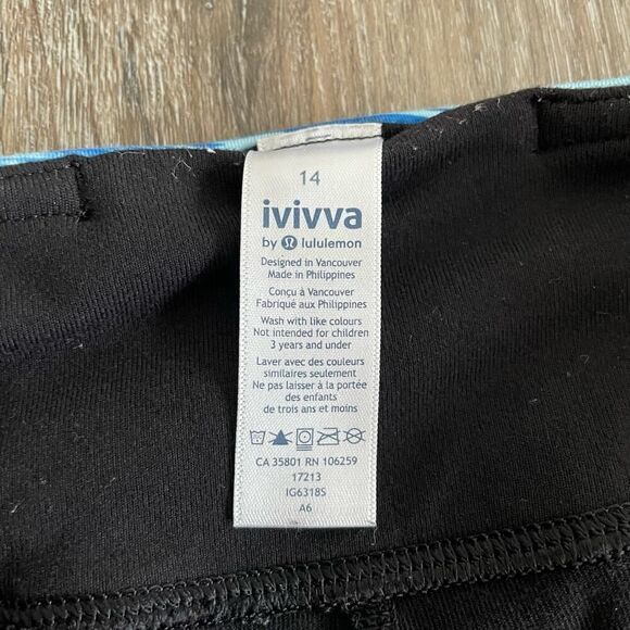Ivivva by Lululemon Black Cropped Leggings - Size: 14 - Picture 3 of 5